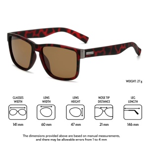 Ochelari de soare pentru barbati, model cool masculin, tematica fashion summer, marime universala, rosu inchis - Img 4