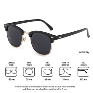 Ochelari de soare pentru barbati, model elegant masculin, tematica fashion hot summer, marime universala, negri - Img 3