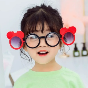 Ochelari de soare pentru copii, model fashion care se deschide open window pentru fetite, marime universala, rosii - Img 3