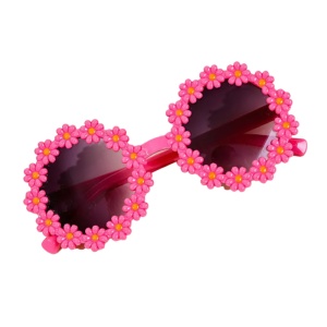 Ochelari de soare pentru copii, model pentru fetite cu floarea soarelui summer vibe, marime universala, roz - Img 2