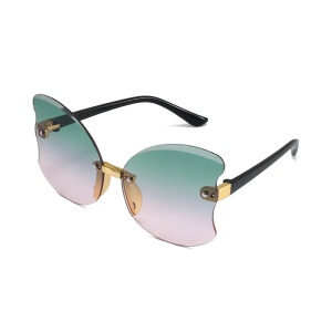 Ochelari de soare pentru copii, model pentru fetite fluturas, gradient, marime universala, verzi