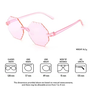 Ochelari de soare pentru copii, unisex, model crazy party, tematica fun is here, marime universala, roz - Img 3