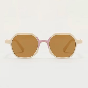 Ochelari de soare pentru copii, unisex, model cu rama fashion, cu detaliu de contrast, tematica cool summer, marime universala, albi - Img 2