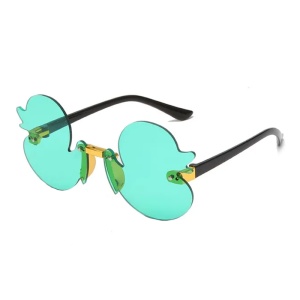 Ochelari de soare pentru copii, unisex, model cu ratuste, tematica Ducky the fancy duck, marime universala, turcoaz