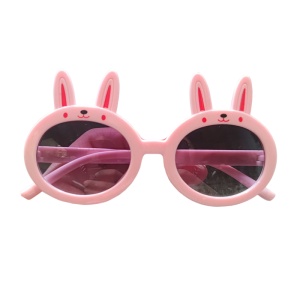 Ochelari de soare pentru copii, unisex, model iepuras, marime universala, roz pal