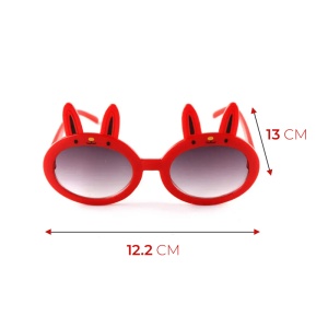 Ochelari de soare pentru copii, unisex, model iepuras, marime universala, rosii - Img 4