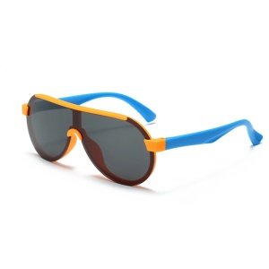 Ochelari de soare pentru copii, unisex, model pilot curajos, tematica summer drive, marime universala, portocaliu