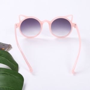 Ochelari de soare pentru copii, unisex, model pisicuta, accesorii urechiuse, marime universala, roz - Img 4