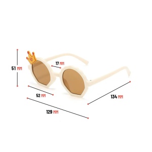 Ochelari de soare pentru copii, unisex, model printi si printese, marime universala, albi - Img 4