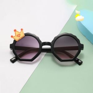 Ochelari de soare pentru copii, unisex, model printi si printese, marime universala, negri - Img 4