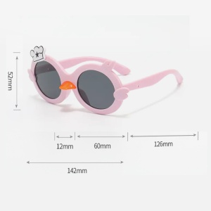 Ochelari de soare pentru copii, unisex, model ratusca nazdravana, accesorii decorative, marime universala, roz - Img 4
