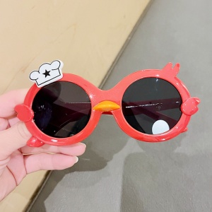 Ochelari de soare pentru copii, unisex, model ratusca nazdravana, accesorii decorative, marime universala, rosii - Img 3