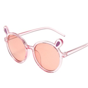 Ochelari de soare pentru copii, unisex, model vesel cu accesorii urechiuse, marime universala, corai