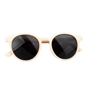 Ochelari de soare pentru copii, unisex, model vintage, rame fashion, M2, marime universala, bej