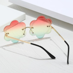 Ochelari de soare pentru femei, model cu floare, tematica I love retro flower, marime universala, multicolori - Img 4
