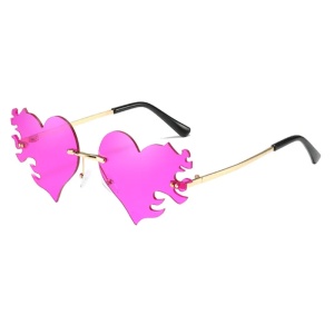 Ochelari de soare pentru femei, model hot cu inimioara, tematica let's party, marime universala, mov