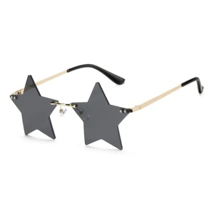 Ochelari de soare pentru femei, model super cool cu stea, tematica new star in town, marime universala, negri