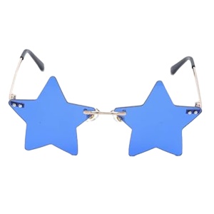 Ochelari de soare pentru femei, model super cool cu stea, tematica new star in town, marime universala, albastru inchis - Img 2