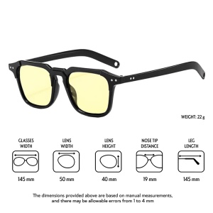 Ochelari de soare unisex, model casual, tematica summer view, marime universala, galbeni - Img 4