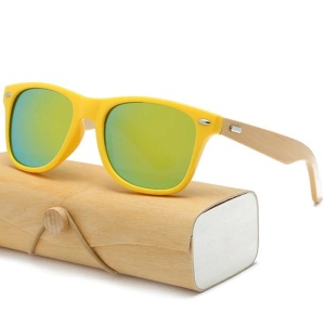 Ochelari de soare unisex, model clasic, vintage, tematica fashion men, marime universala, galbeni - Img 2