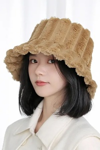 Palarie dama, model reglabil la interior, tematica cozy winter, marime universala, maro - Img 2