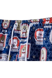 Pantaloni scurti de baie tip sort, barbati, model vesel cu catei, imprimeu grafic, prindere cu snur, tematica I love funny dogs, uscare rapida, multicolori - Img 3