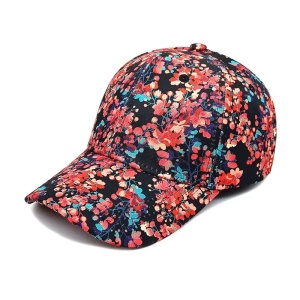 Sapca dama, model vesel si practic, imprimeu floral, prindere reglabila, tematica new star in town, marime universala, negru multicolor