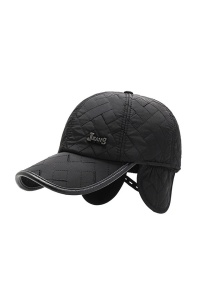 Sapca de barbati, cozoroc curbat, protectie pentru urechi, prindere reglabila, model sport, tematica fashion style, marime universala, neagra