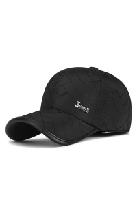 Sapca de barbati, cozoroc curbat, protectie pentru urechi, prindere reglabila, model sport, tematica fashion style, marime universala, neagra - Img 2