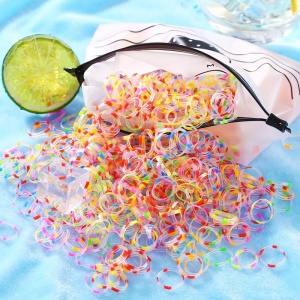 Set elastice de par colorate, 1000 buc, multicolor, cauciuc - Img 2