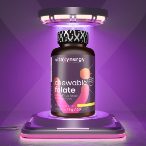 VITAXYNERGY CHEWABLE FOLATE 30 tabs – Suport esential pentru sanatatea celulara si cardiovasculara, Aprobat de Ministerul Sanatatii, Certificat FDA, GMP, Halal - Img 3