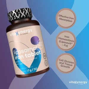 VITAXYNERGY LIPOSOMAL IRON 30 tablete – Absorbtie Superioara, Energie Zilnica si Sustinerea Imunitatii, Aprobat de Ministerul Sanatatii, Certificat FDA, GMP, Halal - Img 2