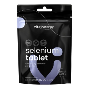 VITAXYNERGY SELENIUM 30 tablete – Antioxidant Puternic pentru Imunitate, Piele si Par, Sustine Functia Tiroidiana, 150 µg de Seleniu, Aprobat de Ministerul Sanatatii, Certificat FDA, GMP, Halal