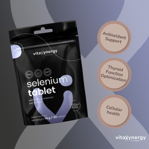 VITAXYNERGY SELENIUM 30 tablete – Antioxidant Puternic pentru Imunitate, Piele si Par, Sustine Functia Tiroidiana, 150 µg de Seleniu, Aprobat de Ministerul Sanatatii, Certificat FDA, GMP, Halal - Img 4