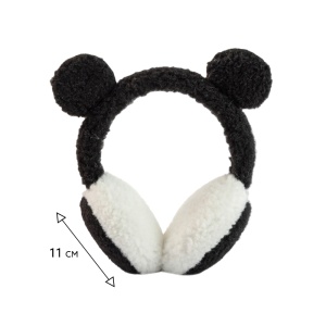 Acoperitori pentru urechi, protectie impotriva frigului, model casti dama pufoase cu urechiuse de ursulet, tematica funny winter, marime universala, negre - Img 4