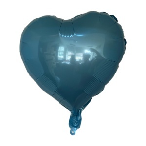 Balon iubire, decor inima, 45 cm, bleu