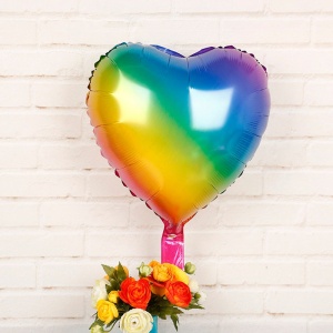 Balon iubire, decor inima, 45 cm, multicolor - Img 2