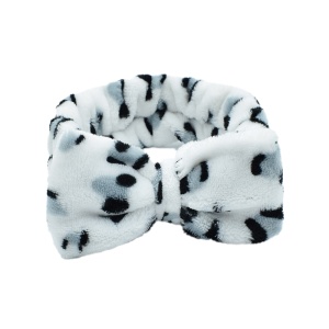 Bentita cosmetica machiaj, elastica, model animal print, alb cu imprimeu negru, marime standard