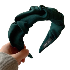 Bentita pentru par, model 5 pliuri, verde, marime standard - Img 2