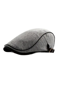 Bereta barbati, cozoroc curbat acoperit, prindere reglabila, model cool calduros, tematica modern classic style, marime universala, gri deschis