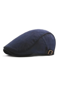 Bereta barbati, cozoroc curbat acoperit, prindere reglabila, model cool calduros, tematica modern classic style, marime universala, albastru marin