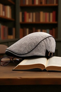 Bereta barbati, cozoroc curbat acoperit, prindere reglabila, model cool calduros, tematica modern classic style, marime universala, maro - Img 2
