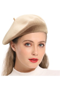 Bereta dama, model chic elegant, tematica fashion winter, M1, marime universala, bej - Img 2