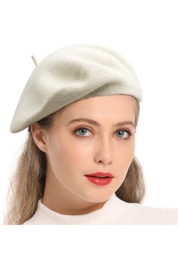 Bereta dama, model chic elegant, tematica fashion winter, M2, marime universala, alba - Img 2