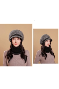 Caciula dama, set doua piese, model chic cu fular tip guler asortat, tematica cool winter, marime universala, negru - Img 4