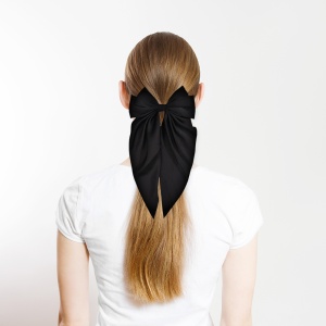 Clama de par tip ac, model cu funda ampla eleganta ponytail, neagra - Img 2