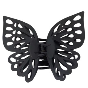 Cleste de par, prinde puternica, model voluminos fluture elegant, tematica I love butterfly, negru