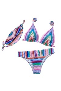 Costum de baie cu masca, 3 piese, slip Brazilian, sutien reglabil RO - Img 3