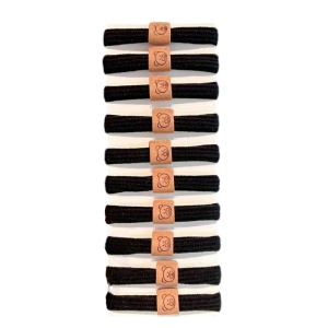 Elastic de par, set 10 bucati, model cu ursuleti, versatil si soft, tematica I love bears, negru