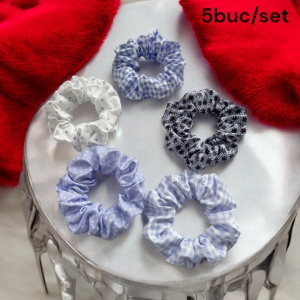 Elastic de par, set 5 bucati, model versatil, combinatii cute, imprimeu haios, tematica fashion lady, mov - Img 2